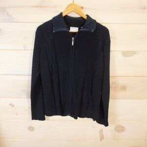 Vintage Liz Claiborne Villager size 1X Sweater Full Zip Collared Cardigan NWT